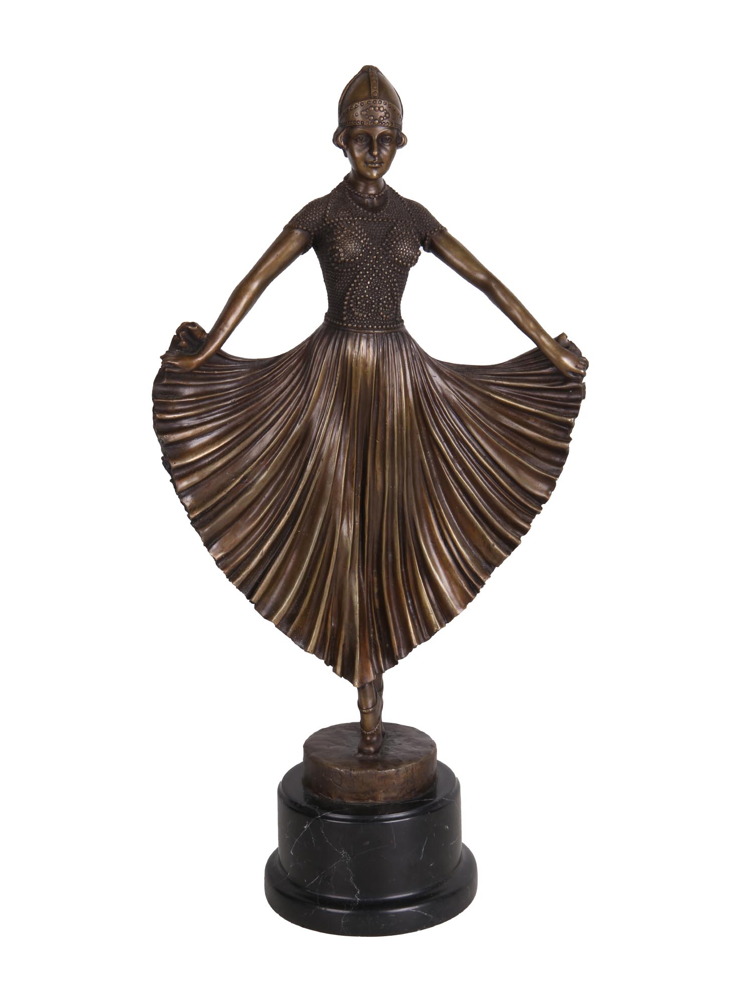 ART DECO BRONZE STATUE AFTER DEMETRE CHIPARUS PIC-2